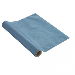Chemin de table bleu canard effet tissu papier voie sèche 4,8 m