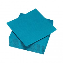 Serviette carrée bleu canard 2 plis en papier x40