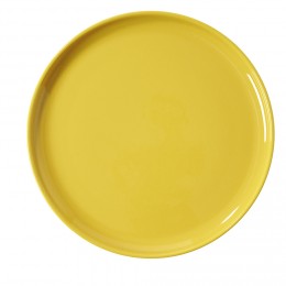 Assiette plate ronde Oslo jaune moutarde
