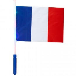 Drapeau avec embout lumineux supporter France