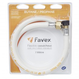 Flexible à gaz serti Favex 1 m blanc