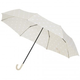 Parapluie canne beige à pois blancs