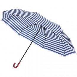Parapluie canne à rayures bleues et blanches