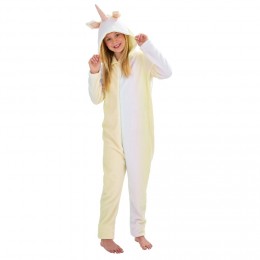 Pyjama combinaison licorne jaune et blanc 10-12 ans