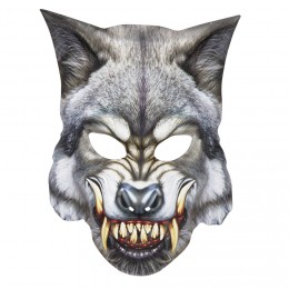 Masque enfant Halloween loup animal noir et gris