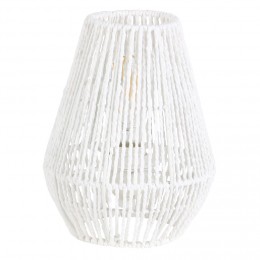 Lampe de chevet avec abat jour en cordage imitation jute blanc