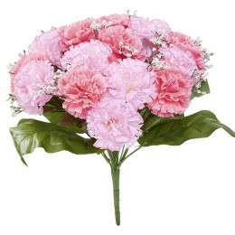 Bouquet d'œillets et gypsophiles rose