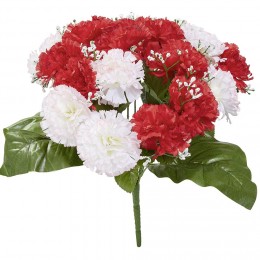 Bouquet d'œillets et gypsophiles rouge