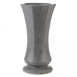 Vase funéraire hexagonal ciment gris H30 cm