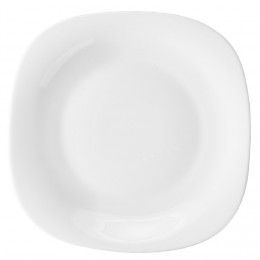 Assiette plate carrée blanche Carine Opal