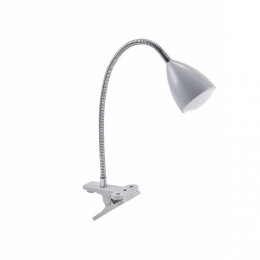 Lampe clip LED métal gris