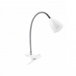 Lampe clip LED métal blanc