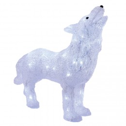 Loup blanc lumineux 40 led déco Noël