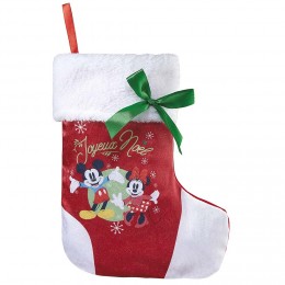 Chaussette de Noël  Disney Mickey et Minnie rouge