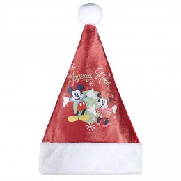 Bonnet de Noël enfant Disney Mickey et Minnie rouge et blanc