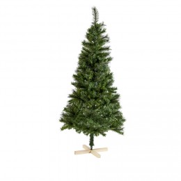Sapin de Noël vert avec pied en bois h 180 cm
