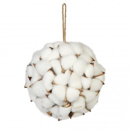 Boule de Noël naturelle coton blanc