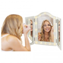 Miroir tryptique à LED rectangulaire à poser blanc