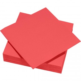 Serviette en papier microgaufré Tex Touch 2 plis uni rouge x50
