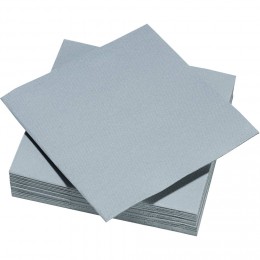 Serviette en papier microgaufré Tex Touch 2 plis uni gris x50