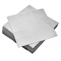 Serviette en papier argenté x 40