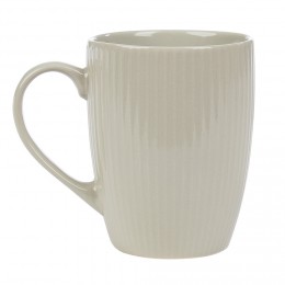 Mug en porcelaine 35 cl uni lin avec rainures verticales en relief