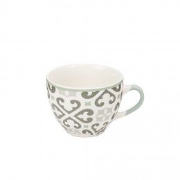 Tasse à café en porcelaine motif Carreau de ciment gris 22 cl