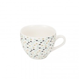 Tasse à café en porcelaine motif triangle multicolore 22 cl