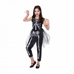Déguisement enfant squelette robe Halloween 7 à 10 ans