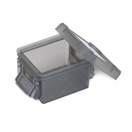 Mini boîte en plastique gris fermeture clips 0,30L x3