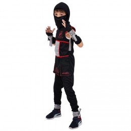 Déguisement Ninja noir et rouge 4/6 ans