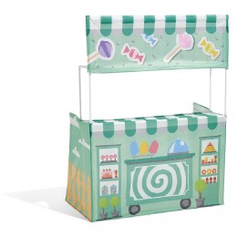 Kiosque à bonbons pour enfant vert et blanc