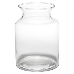 Vase flacon transparent Ø14xH19,5 cm
