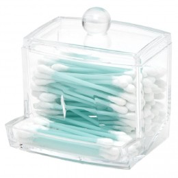 Boîte distributeur à coton tige transparent