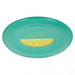 Assiette plate bleu Ananas Summer smile x 4