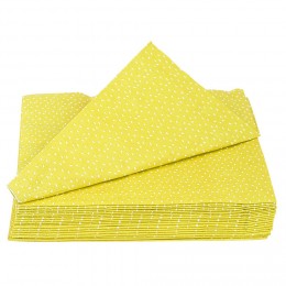 Serviette en papier jaune motif confettis blanc x 20