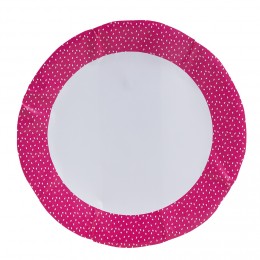 Assiette en carton rose motif confettis blanc x 10