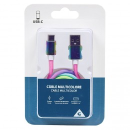 Câble USB-C multicolore charge et transfert de données
