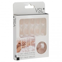 Kit de faux ongles style French manucure