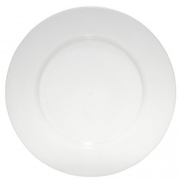 Assiette ronde plastique blanc translucide Ø24 cm x4