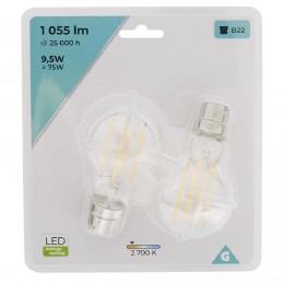 Ampoule LED Filament A60 B22 x2