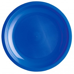Assiette en plastique bleu x 6