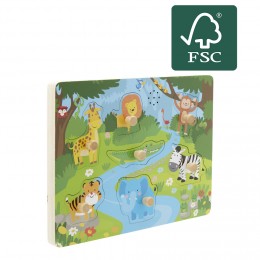 Puzzle sonore animal en bois certifié FSC ® - 8 pièces