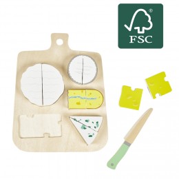 Planche et fromages prédécoupés en bois certifié FSC®