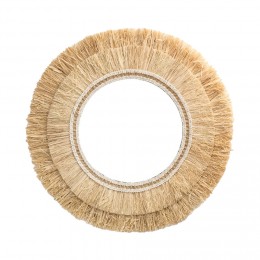 Miroir rond décor fibre végétale Ø40 cm