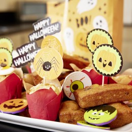 Set de caissettes à muffin + piques décor Halloween - 24 pièces