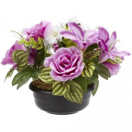 Coupe de fleurs artificielles 22 têtes violet