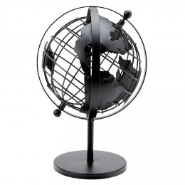 Globe terrestre décoration métal noir