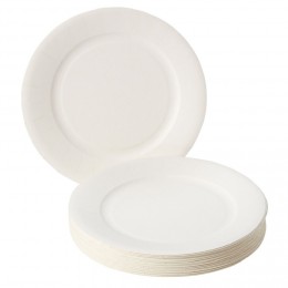 Assiette en carton blanc biodégradable Ø18 cm x50
