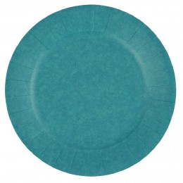 Assiette en carton bleu canard biodégradable Ø18 cm x10